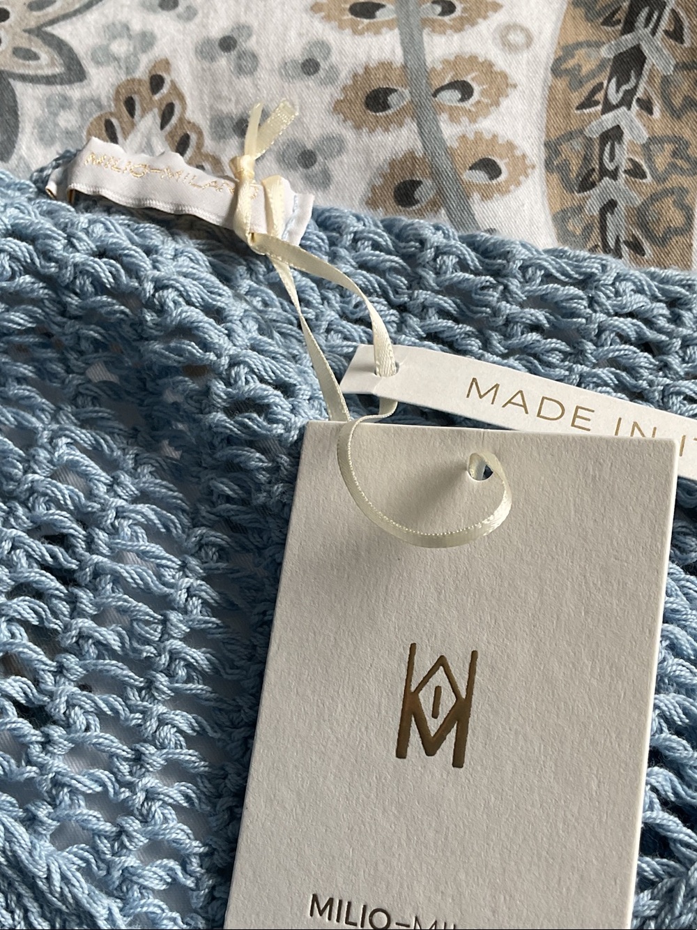 MILIO-MILANO Light Blue Open-Weave  Sweater - Picture 3 of 5